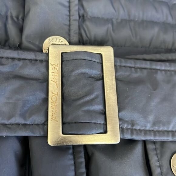 Betsey Johnson Womens Winter Coat Size L Navy Polyester Down Puffer Style - Picture 4 of 11